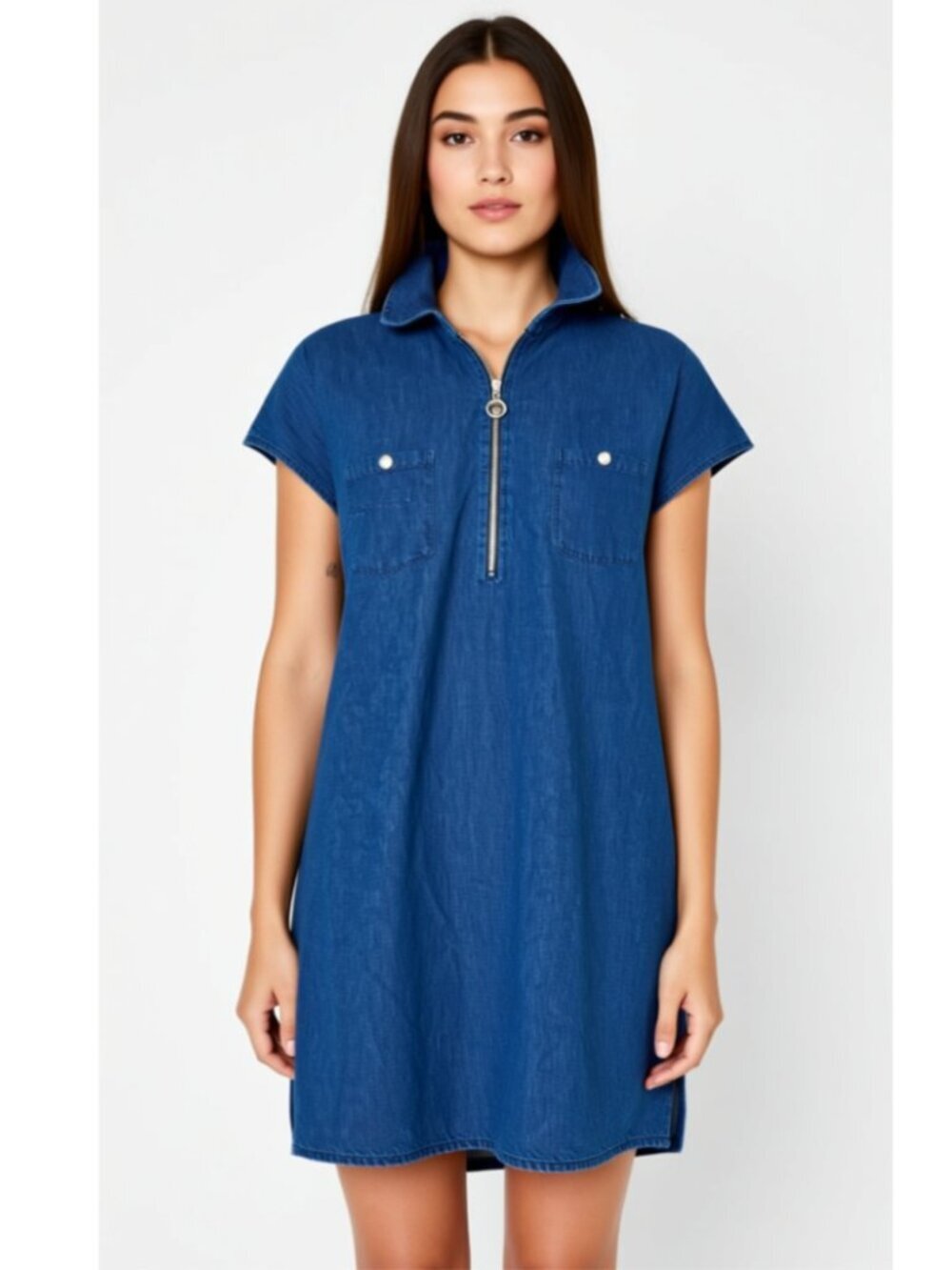 Ann Klein Shift Dress Denim Size 14